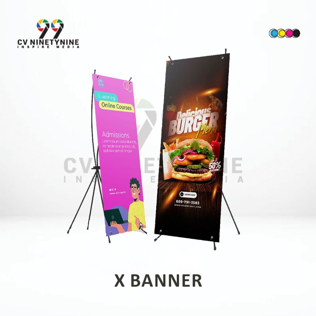 Cetak X Banner 160x60cm, 180x80gsm