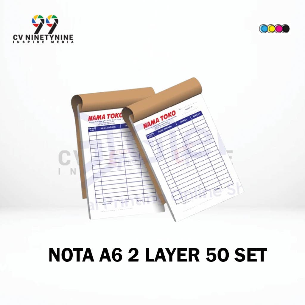 Cetak Nota Custom Print Kwitansi Ncr 1 ply, 2 Ply, 3 Ply 1 Rim Ofset Printing