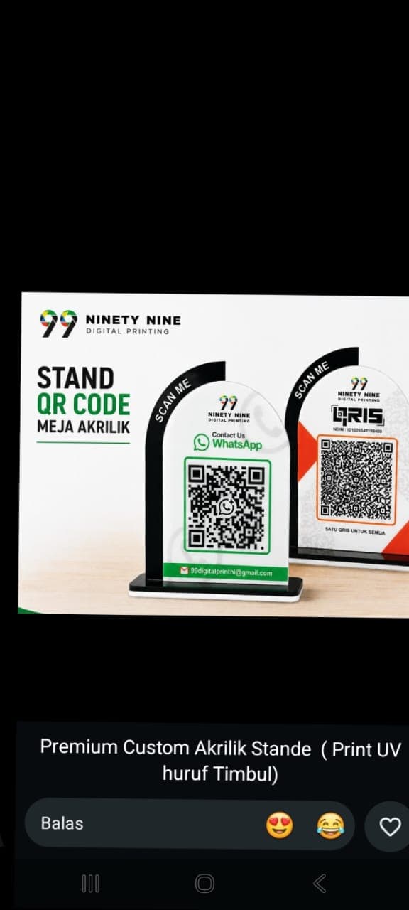 Akrilik Stand Custom Untuk Qris, Review A6, A5